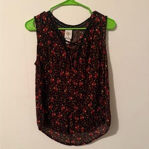 Self Esteem Black and Red Floral Blouse